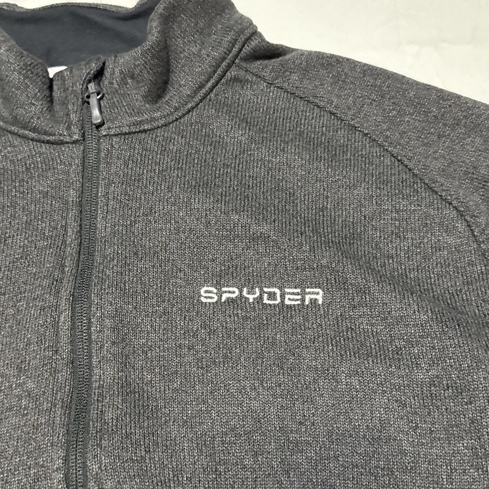 Spyder Zip Up Jacket Men's Size XL Gray Fleece Sweater Sweatshirt Activewear